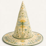 Handmade Quilted Witch Hat – Dragonfly Garden with Vintage Fairy Magic