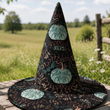 Handmade Quilted Witch Hat – Mint Green Halloween Pumpkins