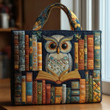 HANDCRAFTED TOTE BAG "OWL AND OLD BOOKS"