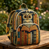 Padded Backpack - Owl and Books