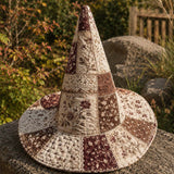 Handmade Quilted Witch Hat – Vintage Floral and Lace Patchwork