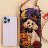 PUPPY WITH WITCH HAT FOR HALLOWEEN | SLIM QUILTED CROSSBODY BAG