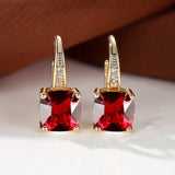 MYSTIC SAPPHIRE STONE HOOP EARRINGS | GOLD JEWELLERY II