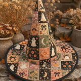 Handmade Quilted Witch Hat – Ghosts and Pumpkins in Patchwork Style