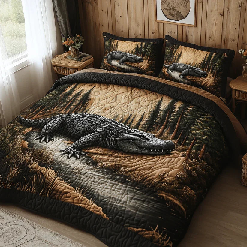 WOODLAND ANIMALS | 3-PIECE QUILTED BED SET