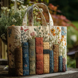 BOOKS AND FLOWERS | QUILTED TOTE BAG