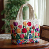 HANDCRAFTED QUILTED BAG "TULIP GARDEN"