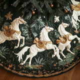 Celestial Sleigh Christmas Quilted Tree Skirt