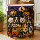 DOGS IN HALLOWEEN COSTUMES | HANDMADE QUILTED LAUNDRY BASKET