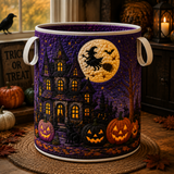 Quilted Laundry Basket – Witch by the Haunted House