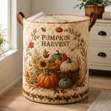 Quilted Laundry Basket – Autumn Pumpkin Harvest