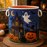 Quilted Laundry Basket – Haunted House and Ghost