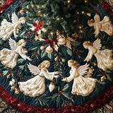 Cherubic Charm Christmas Quilted Tree Skirt