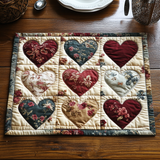 Quilted Placemat - Blooming Hearts