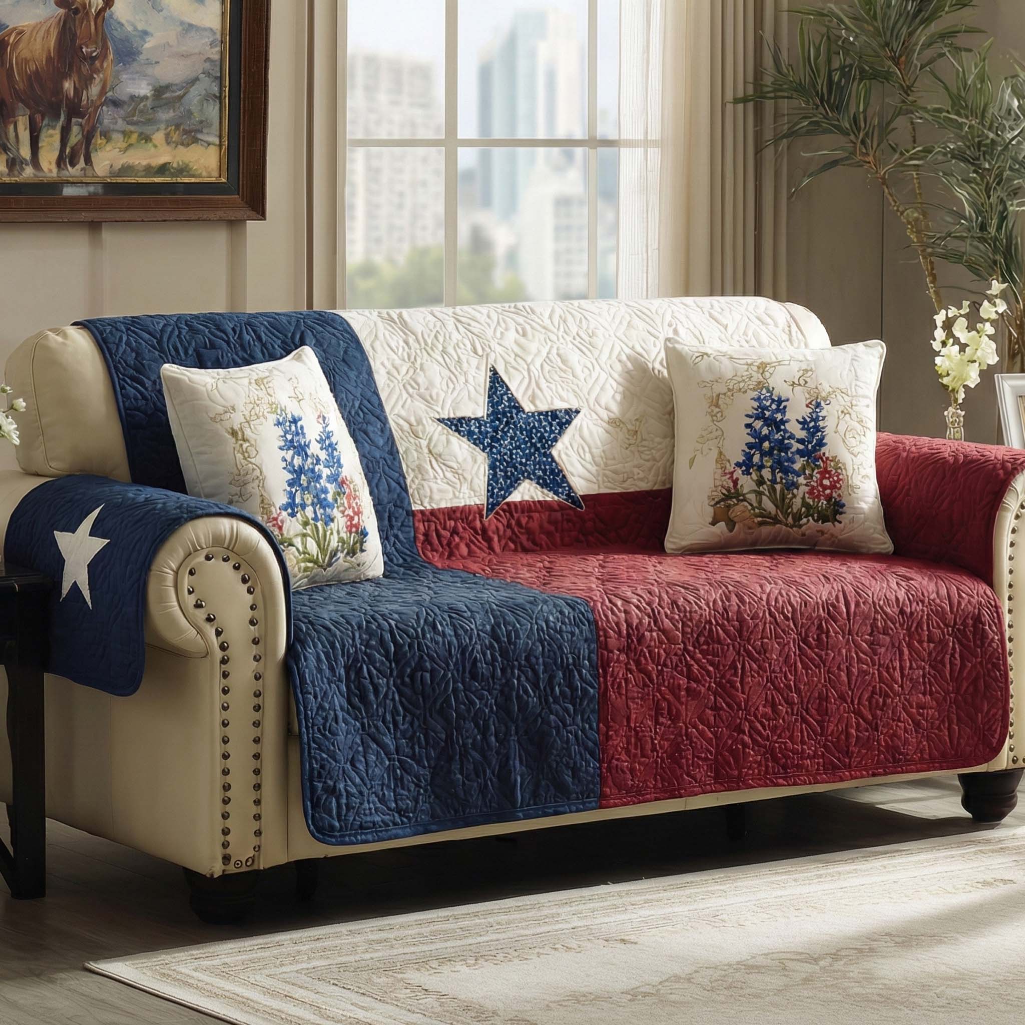 SOFA COVER IN AMERICAN STYLE | QUILTED SOFA COVER