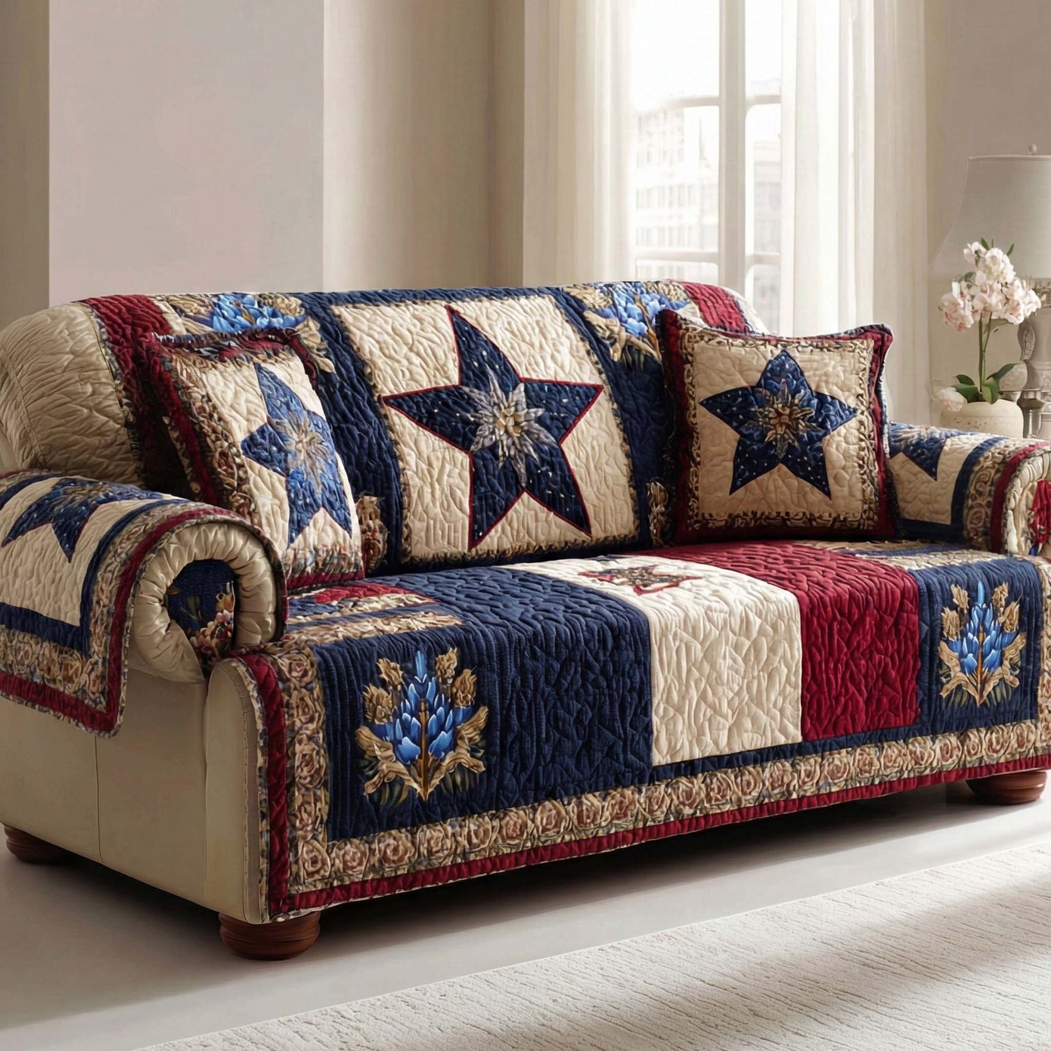 SOFA COVER IN AMERICAN STYLE | QUILTED SOFA COVER