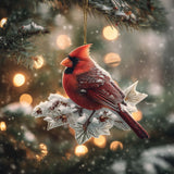 CARDINAL WHISPER CHRISTMAS | QUILTED CHRISTMAS ORNAMENT