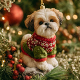SILKY PUP CHRISTMAS | QUILTED CHRISTMAS ORNAMENT