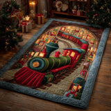SANTA'S WORKSHOP TRAIN AREA RUG | NON-SLIP QUILTED MAT