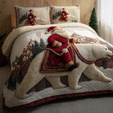 SANTA JOURNEY BEDDING SET | 3-PIECE QUILTED BED SET