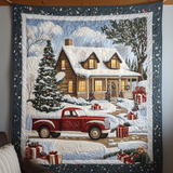 PEACEFUL SNOW CABIN | HANDMADE QUILTED BLANKET