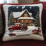 Peaceful Snow Cabin Quilted Pillow Case GFTOHD920