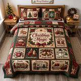 CHRISTMAS MAGIC TRADITIONS BEDDING SET | 3-PIECE QUILTED BED SET