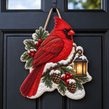 WINTER CARDINAL | QUILTED DOOR HANGER
