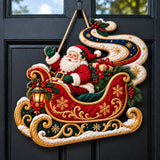 Santa Sleigh Custom Shape Quilted Door Hanger GFTOHNL3461