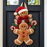 Gingerbread Christmas Joy Custom Shape Quilted Door Hanger GFTOHNL3597