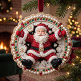 Jolly Santa Christmas Mica Ornament