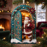 Jolly Santa Christmas Mica Ornament