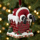 Jolly Santa Christmas Mica Ornament