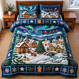 Aurora Christmas Village 3-Piece Quilted Bedding Set GFTOMA14431