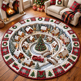 Christmas Village Circle Quilted Round Mat GFTOMA14550