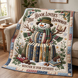 BOOK SNOWMAN | HANDMADE QUILTED BLANKET