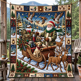 SANTA DEER HUNT | HANDMADE QUILTED BLANKET