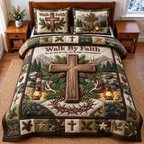 WALK BY FAITH BEDDING SET | 3-PIECE QUILTED BED SET