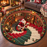 Classic Santa Library Quilted Round Mat GFTOMA15135