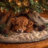 Highland Cow Den Quilted Tree Skirt GFTOMA15256
