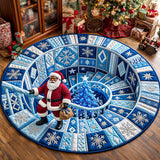 Melanin Santa Winter Quilted Round Mat GFTOMA15303