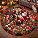 Santa Gift Vortex Quilted Round Mat GFTOMA15377