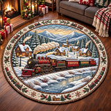 Snow Tunnel Train Quilted Round Mat GFTOMA15379