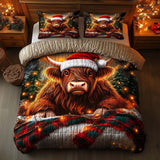 HIGHLAND COW BEDDING SET | 3-PIECE QUILTED BED SET