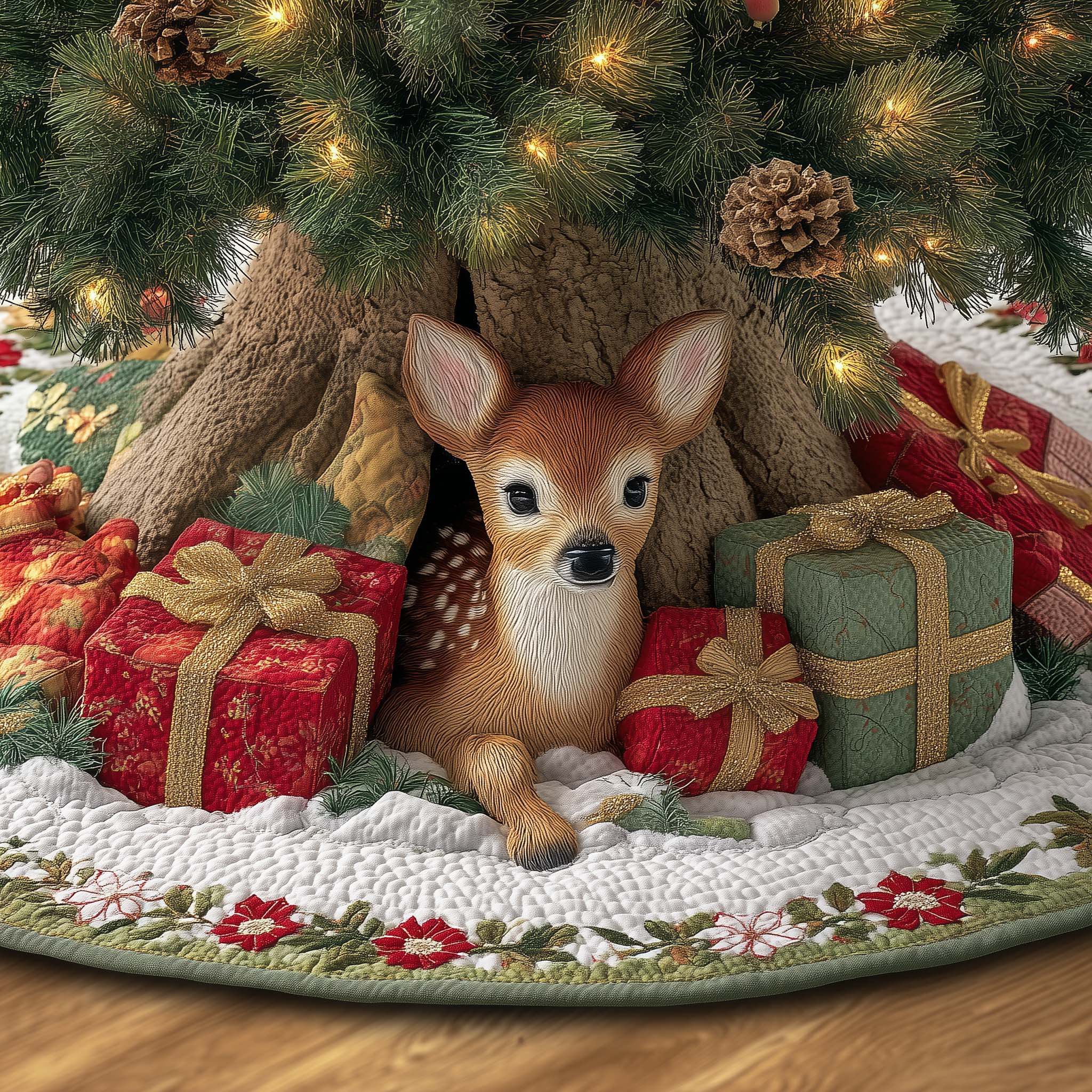 DEER HAVEN | QUILTED CHRISTMAS TREE SKIRT