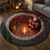 Yuletide Fireside Quilted Round Mat GFTOMA7704