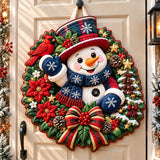 GATHERING SNOWMAN HOLIDAY | QUILTED DOOR HANGER