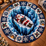 Santa Claus Happiness Quilted Round Mat GFTONPT1741