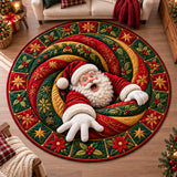 Santa Claus Enchantment Quilted Round Mat GFTONPT1743