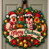 CHICKEN CHRISTMAS CHEER | QUILTED DOOR HANGER